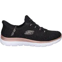 SKECHERS pour femme. 150273 Slip-ins Summits Brilliant Shine Shoes noir (36), Plat, Lacets, Casuel
