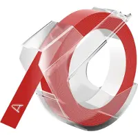 Dymo 520102 Ruban à gaufrer - 9 mm x 3 m, rouge brillant