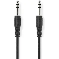 Nedis Stereo-Audiokabel | 6.35 mm Stecker | 6.35 mm Stecker | Vernickelt | 2.00 m | Rund | Schwarz |