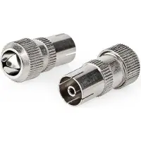 Nedis Conencteur IEC ( Coax) | Droit | Femelle | Plaqué nickel | 75 Ohm | Vis | Diamètre d'entrée de câble: 7.0 mm | Métal | Argent | 2 pièces | Boîte