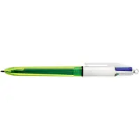 BIC Ballpoint Pen Four Colors Blue/black/red/fluorescent Yellow Medium Tip 1 Mm Multicolore Enfants