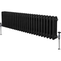 MonsterShop Radiateur Traditionnel ? 3 Colonnes Chauffage Horizontal Noir 300 x 1192mm