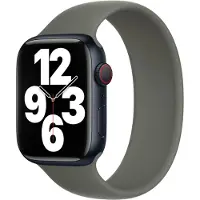 Apple Bracelet Boucle unique en Silicone Watch | 44/45/46/49 mm - Taille 7 - Olive