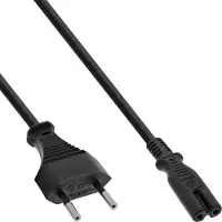 InLine 16654Q Câble d'alimentation fiche CEE7/16 Suisse vers fiche Euro 8 C7 Noir 1,8 m