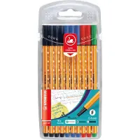 Stabilo Fineliner point 88 Largeur de trait : 0,4 mm Couleur de l'encre : rouge, bleu, vert, noir (10x)