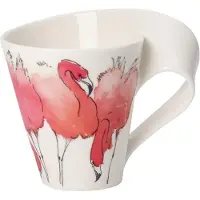 Villeroy & Boch Mug avec anse (boîte cadeau) NewWave Caffè Rosa Flamingo, Tasse, Multicolore