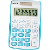 Genie Calculatrice 120 B 8 chiffres (Dual Power (Pile, solaire), design compact bleu