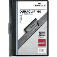 Durable Chemise à clip DURACLIP , format A4, plastique, avec clip, noir