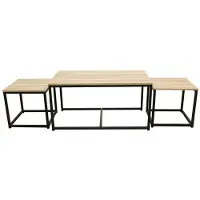 Home Deco Factory Table Basse - - Seattle - Noir et Beige