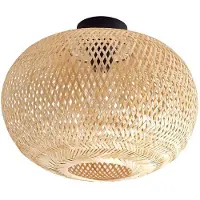 LINDBY Plafonnier , Kessia, dimmable, Bois, Salle à manger, Bambou, Rustique