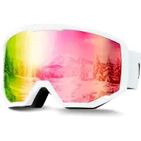 Vevor Masque de Ski Revêtement Revo Rose Masque de Snowboard OTG