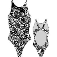 Turbo Stickers Pro Resist Swimsuit Blanc,Noir 4XL Femme