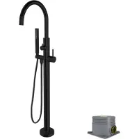 Linie Diversy robinet baigNoire îlot avec douchette Noir Mat