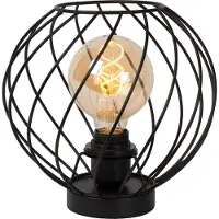Lucide Lampe de table ronde en fil noir 25 cm E27 Danza