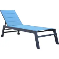 Happy Garden Bain De Soleil Barbados En Textilène Bleu Gris - Aluminium Anthracite