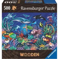 Ravensburger Puzzle en bois Monde marin coloré 500 pièces robustes et naturelles, dont 40 éléments décoratifs en bois. Qualité supérieure - Pour enfants