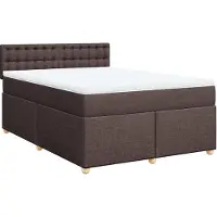 vidaXL Lit boxspring avec matelas Marron foncé 140x200 cm Tissu