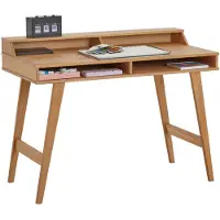 Idimex Bureau Avec Rangement Luna Secrétaire En Pin Massif Lasuré Brun