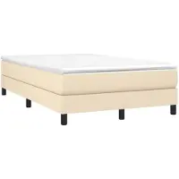 vidaXL Lit boxspring avec matelas Crème 120x190 cm Tissu