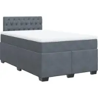 vidaXL Lit boxspring avec matelas gris foncé 120x200 cm velours