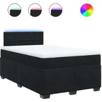 vidaXL Lit boxspring avec matelas noir 120x200 cm velours