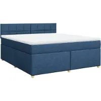 vidaXL Lit boxspring avec matelas bleu 180x200 cm Tissu
