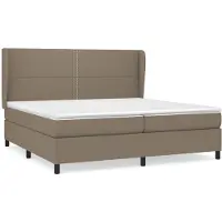 vidaXL Lit boxspring avec matelas Taupe 200x200 cm Tissu
