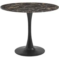 Beliani Table De Repas Boca Effet Marbre Noir-Doré