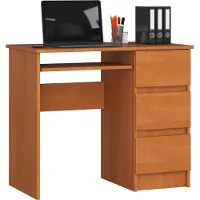 Akord Bureau élégant A-6 CLP en huile avec étagère extensible et trois tiroirs