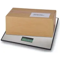 MAUL Balance pour colis MAULglobal, jusqu'à 50 kg, support en acier inoxydable, arrêt automatique, affichage LCD, fonctionnement sur piles