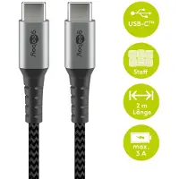 Goobay 49303 Câble Usb 2 M Usb 2.0 Usb C Gris, Argent
