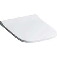 Geberit Smyle Square Siège de WC Slim avec couvercle, Wrap over, antibactérien, charnières QuickRelease, blanc, avec dispositif dabaissement automatique, 500.687.01.1