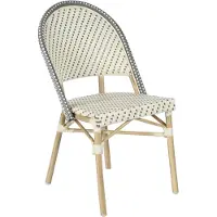 Oviala Chaise de terrasse bistrot parisien en aluminium et rotin gris - Marais