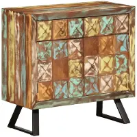 vidaXL Armoire à tiroirs Multicolore 70x35x70 cm Vieux bois massif