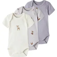Name it Barboteuse / body marron / lavande / violet pastel / blanc