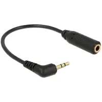 DeLOCK - Adaptateur pour casque - mini jack 4 pôles femelle pour jack micro stéréo mâle incliné - 17 cm - noir