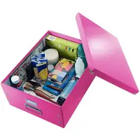 Leitz Boîte de rangement Click + Store , en carton, pour format A3, rose