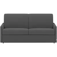 Vente-unique Canapé 2 Places Convertible Express En Tissu Calife - Gris - Couchage 120 Cm - Matelas 14 Cm