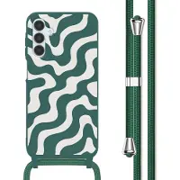 IMoshion Coque design en silicone avec cordon Samsung Galaxy A15 (5G/4G) - Petrol Green Groovy