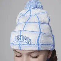 Jordan Bonnet à pompon et carreaux écossais pour ado - Blanc | Taille ONE SIZE
