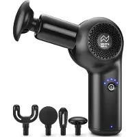 Northwall Massage Gun Flex - Pistolet de massage avec étui et 5 accessoires dont une tête de massage à chaleur - Appareil de massage sportif et de relaxation puissant et sans fil