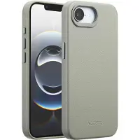 Accezz Coque arrière en cuir avec MagSafe Apple iPhone 17e / 16e - Light Grey