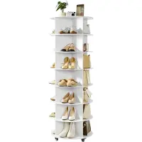 Vevor Étagère à chaussures rotative à 7 niveaux avec roulettes