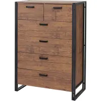 Mendler Buffet haut HWC-A27, 115x80x40cm, 6 tiroirs, aspect chêne