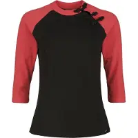 Pussy deluxe T-shirt manches longues Rockabilly de - Asia Dreams - Haut - S - XXL - pour Femme - noir/rouge - Taille M