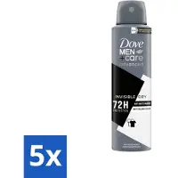 Dove Men+Care Déodorant Spray - Invisiblement Sec - 150 ml - Pack Avantage - 5 pièces