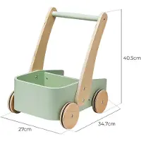 Playwood Grüner Holz-Schubwagen