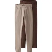 TWO SOON Leggings mastic / brun foncé