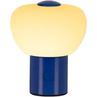 Lucide GUSTAV – Lampe de table rechargeable – Batterie – Ø 8 cm – LED à intensité variable – 1x0,8 W, 2700 K - Bleu - Lampes de table et lampes de chevet (44521/01/35)