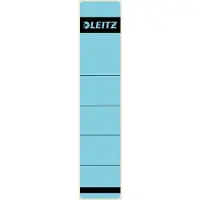 Leitz Etiquette dos classeur, 39 x 192 mm, courte, étroite, bleue pour carton standard et carton dur